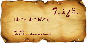 Tér Ádám névjegykártya